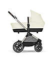 Cybex EOS Lux 2-in-1 Stroller with Interchangeable Attachments: From Carrycot to Seat - Taupe Seashell Beige - From Birth to 4 Years! Trio and Duo Strollers