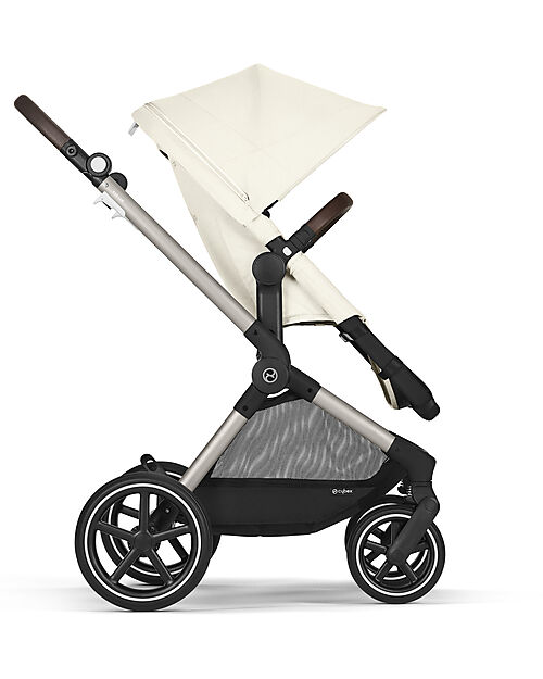 Cybex EOS Lux 2-in-1 Stroller with Interchangeable Attachments: From Carrycot to Seat - Taupe Seashell Beige - From Birth to 4 Years! Trio and Duo Strollers
