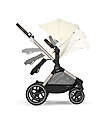 Cybex EOS Lux 2-in-1 Stroller with Interchangeable Attachments: From Carrycot to Seat - Taupe Seashell Beige - From Birth to 4 Years! Trio and Duo Strollers