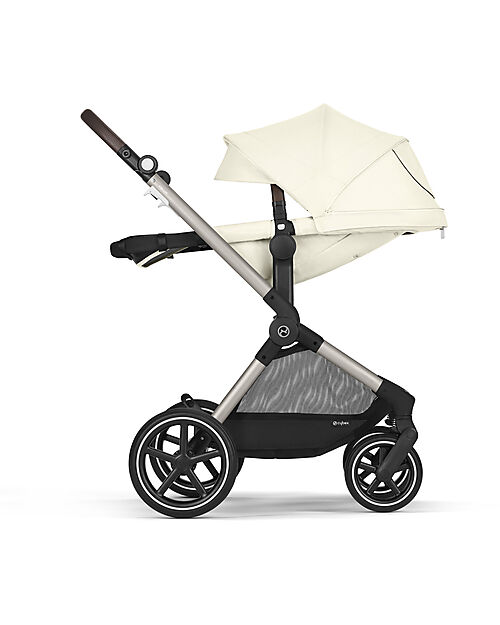 Cybex EOS Lux 2-in-1 Stroller with Interchangeable Attachments: From Carrycot to Seat - Taupe Seashell Beige - From Birth to 4 Years! Trio and Duo Strollers
