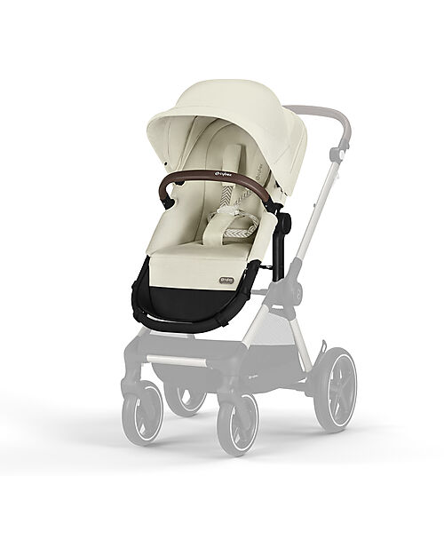 Cybex EOS Lux 2-in-1 Stroller with Interchangeable Attachments: From Carrycot to Seat - Taupe Seashell Beige - From Birth to 4 Years! Trio and Duo Strollers