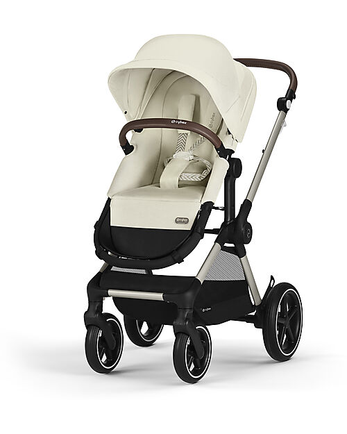 Cybex EOS Lux 2-in-1 Stroller with Interchangeable Attachments: From Carrycot to Seat - Taupe Seashell Beige - From Birth to 4 Years! Trio and Duo Strollers
