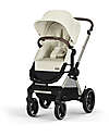 Cybex EOS Lux 2-in-1 Stroller with Interchangeable Attachments: From Carrycot to Seat - Taupe Seashell Beige - From Birth to 4 Years! Trio and Duo Strollers