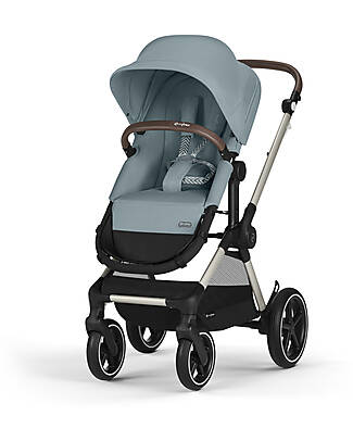 Cybex EOS Lux 2-in-1 Stroller with Interchangeable Attachments: From Carrycot to Seat - Taupe Sky Blue - From Birth to 4 Years! Trio and Duo Strollers