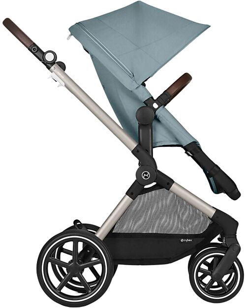 Cybex EOS Lux 2-in-1 Stroller with Interchangeable Attachments: From Carrycot to Seat - Taupe Stormy Blue - From Birth to 4 Years! Trio and Duo Strollers