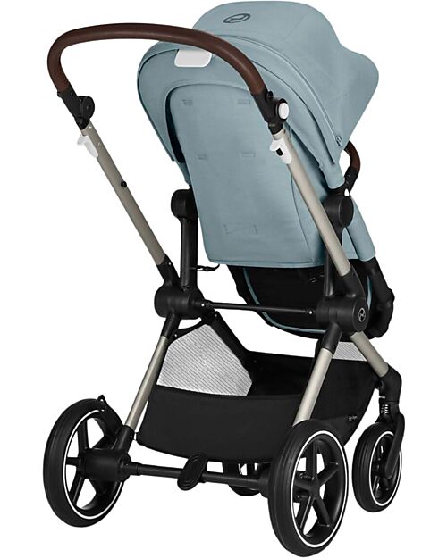 Cybex EOS Lux 2-in-1 Stroller with Interchangeable Attachments: From Carrycot to Seat - Taupe Stormy Blue - From Birth to 4 Years! Trio and Duo Strollers