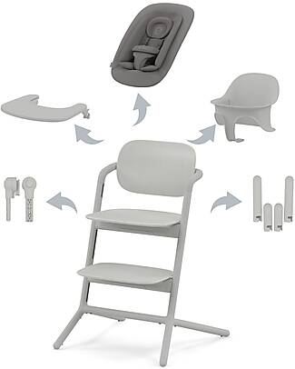 Cybex Evolutive Highchair with Lemo 4in1 Bouncer - Suede Grey/Mid Grey Bouncers