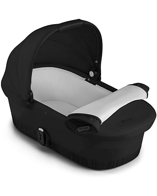 Cybex Gazelle S Carrycot - Moon Black - Comfortable and Easy to Carry Pram Systems