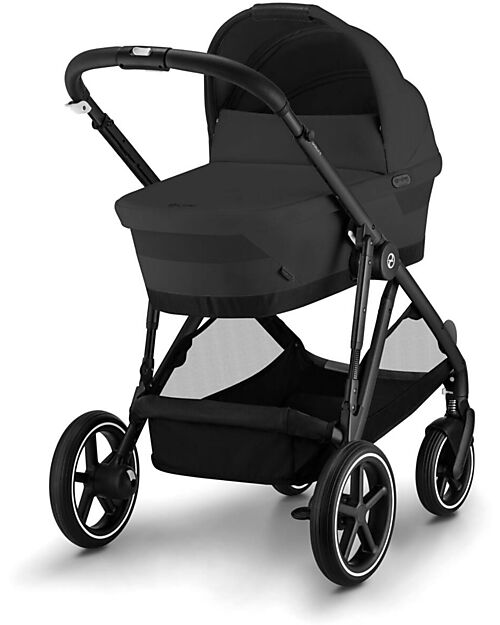 Cybex Gazelle S Carrycot - Moon Black - Comfortable and Easy to Carry Pram Systems