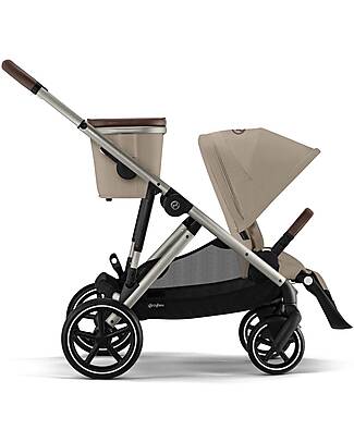 Cybex Gazelle S Stroller - Almond Beige - from Birth up to 4 Years - Multifunctional Double Pushchairs