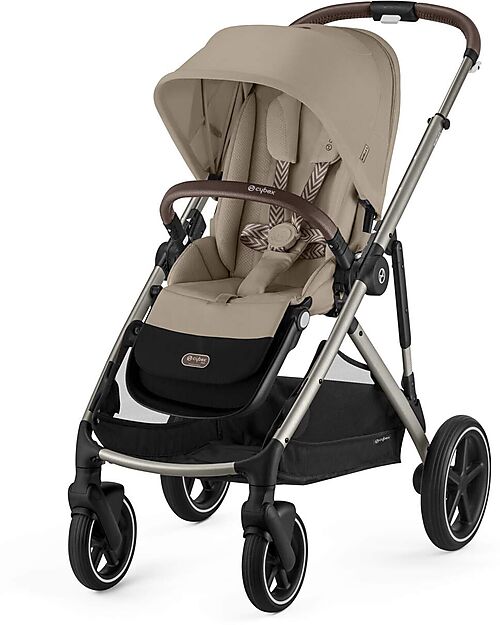 Cybex Gazelle S Stroller - Almond Beige - from Birth up to 4 Years - Multifunctional Double Pushchairs