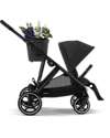 Cybex Gazelle S Stroller - Black-Moon Black - from Birth up to 4 Years - Multifunctional Double Pushchairs