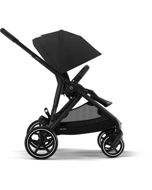 Cybex Gazelle S Stroller - Black-Moon Black - from Birth up to 4 Years - Multifunctional Double Pushchairs