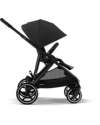 Cybex Gazelle S Stroller - Black-Moon Black - from Birth up to 4 Years - Multifunctional Double Pushchairs