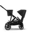 Cybex Gazelle S Stroller - Black-Moon Black - from Birth up to 4 Years - Multifunctional Double Pushchairs