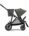 Cybex Gazelle S Stroller - Black/Soho Grey - From Single to Double! Double Pushchairs