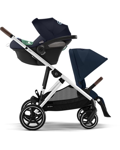 Cybex Gazelle S Stroller - Ocean Blue - from Birth up to 4 Years - Multifunctional Double Pushchairs