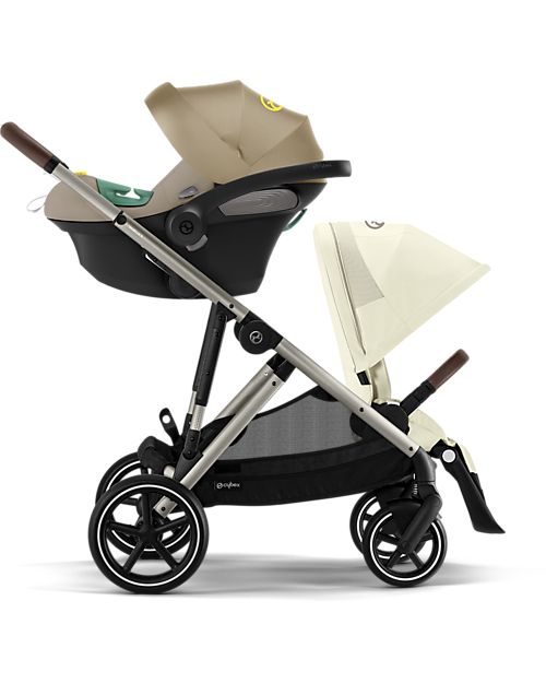 Cybex Gazelle S Stroller - Seashell Beige - from Birth up to 4 Years - Multifunctional Double Pushchairs
