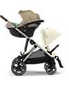 Cybex Gazelle S Stroller - Seashell Beige - from Birth up to 4 Years - Multifunctional Double Pushchairs