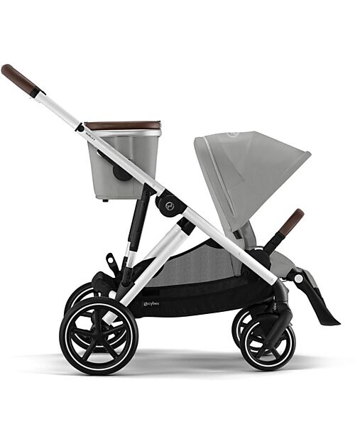 Cybex Gazelle S Stroller - Silver Frame - Stone Grey - from Birth up to 4 Years - Multifunctional Double Pushchairs
