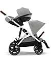 Cybex Gazelle S Stroller - Silver Frame - Stone Grey - from Birth up to 4 Years - Multifunctional Double Pushchairs