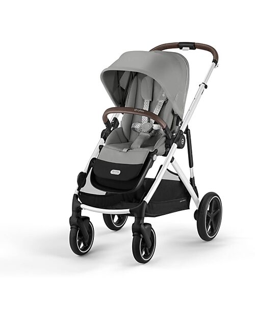 Cybex Gazelle S Stroller - Silver Frame - Stone Grey - from Birth up to 4 Years - Multifunctional Double Pushchairs
