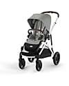 Cybex Gazelle S Stroller - Silver Frame - Stone Grey - from Birth up to 4 Years - Multifunctional Double Pushchairs