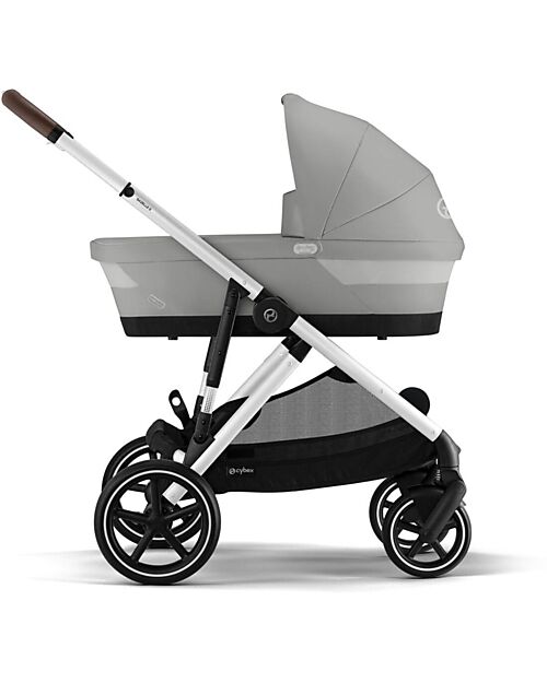 Cybex Gazelle S Stroller - Silver Frame - Stone Grey - from Birth up to 4 Years - Multifunctional Double Pushchairs