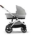 Cybex Gazelle S Stroller - Silver Frame - Stone Grey - from Birth up to 4 Years - Multifunctional Double Pushchairs