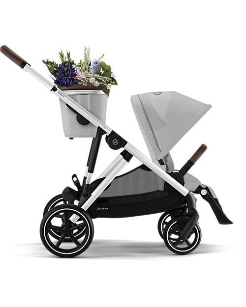 Cybex Gazelle S Stroller - Silver-Lava Grey - from Birth up to 4 Years - Multifunctional Double Pushchairs
