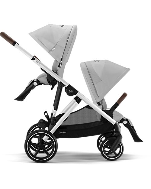 Cybex Gazelle S Stroller - Silver-Lava Grey - from Birth up to 4 Years - Multifunctional Double Pushchairs