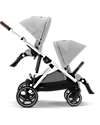Cybex Gazelle S Stroller - Silver-Lava Grey - from Birth up to 4 Years - Multifunctional Double Pushchairs