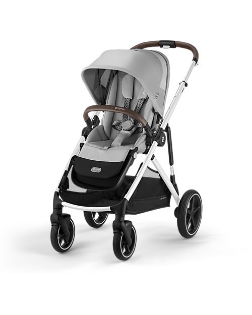 Cybex Gazelle S Stroller - Silver-Lava Grey - from Birth up to 4 Years - Multifunctional Double Pushchairs