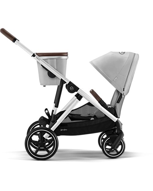 Cybex Gazelle S Stroller - Silver-Lava Grey - from Birth up to 4 Years - Multifunctional Double Pushchairs