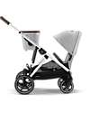 Cybex Gazelle S Stroller - Silver-Lava Grey - from Birth up to 4 Years - Multifunctional Double Pushchairs