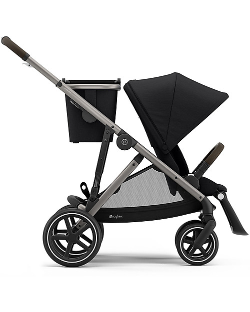 Cybex Gazelle S Stroller - Taupe/Deep Black - From Single to Double! Double Pushchairs