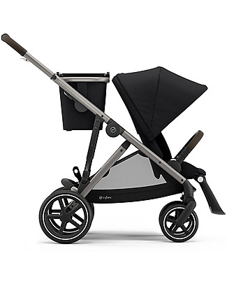 Cybex Gazelle S Stroller - Taupe/Deep Black - From Single to Double! Double Pushchairs