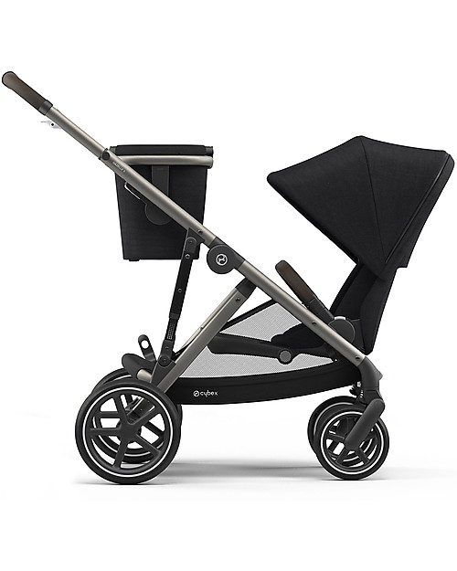 Cybex Gazelle S Stroller - Taupe/Deep Black - From Single to Double! Double Pushchairs