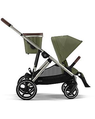 Cybex Gazelle S Stroller - Taupe Frame - Moss Green - from Birth up to 4 Years - Multifunctional Double Pushchairs