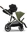 Cybex Gazelle S Stroller - Taupe Frame - Moss Green - from Birth up to 4 Years - Multifunctional Double Pushchairs