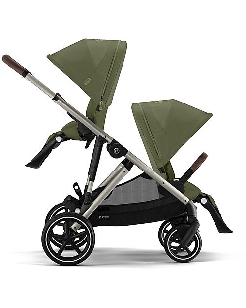 Cybex Gazelle S Stroller - Taupe Frame - Moss Green - from Birth up to 4 Years - Multifunctional Double Pushchairs