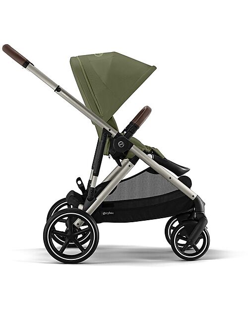 Cybex Gazelle S Stroller - Taupe Frame - Moss Green - from Birth up to 4 Years - Multifunctional Double Pushchairs