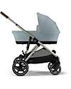 Cybex Gazelle S Stroller - Taupe Frame - Stormy Blue - from Birth up to 4 Years - Multifunctional Double Pushchairs