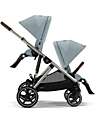 Cybex Gazelle S Stroller - Taupe Frame - Stormy Blue - from Birth up to 4 Years - Multifunctional Double Pushchairs