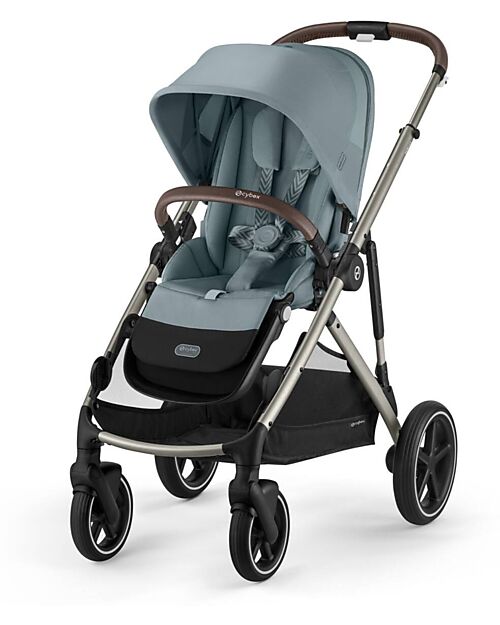 Cybex Gazelle S Stroller - Taupe Frame - Stormy Blue - from Birth up to 4 Years - Multifunctional Double Pushchairs