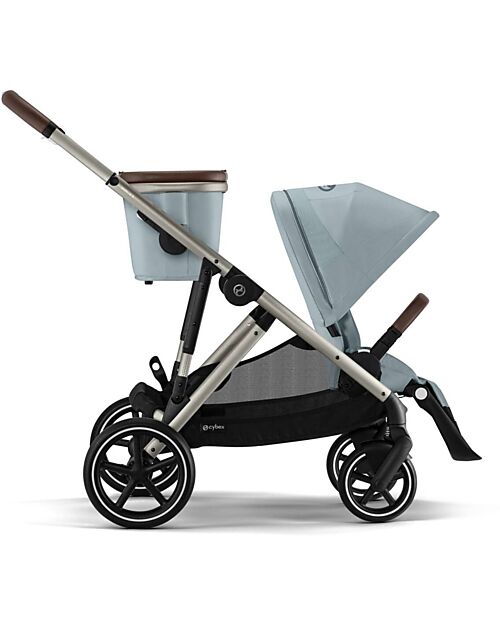 Cybex Gazelle S Stroller - Taupe Frame - Stormy Blue - from Birth up to 4 Years - Multifunctional Double Pushchairs