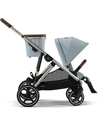 Cybex Gazelle S Stroller - Taupe Frame - Stormy Blue - from Birth up to 4 Years - Multifunctional Double Pushchairs