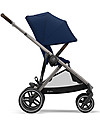 Cybex Gazelle S Stroller - Taupe/Navy Blue - From Single to Double! Double Pushchairs