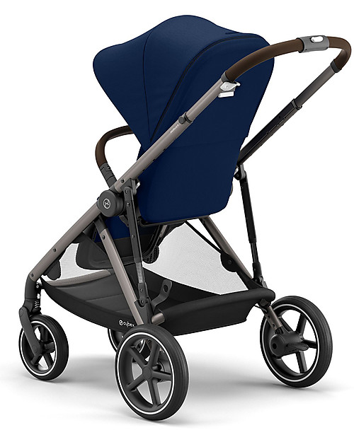 Cybex Gazelle S Stroller - Taupe/Navy Blue - From Single to Double! Double Pushchairs