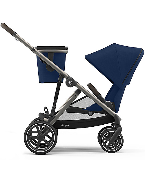 Cybex Gazelle S Stroller - Taupe/Navy Blue - From Single to Double! Double Pushchairs